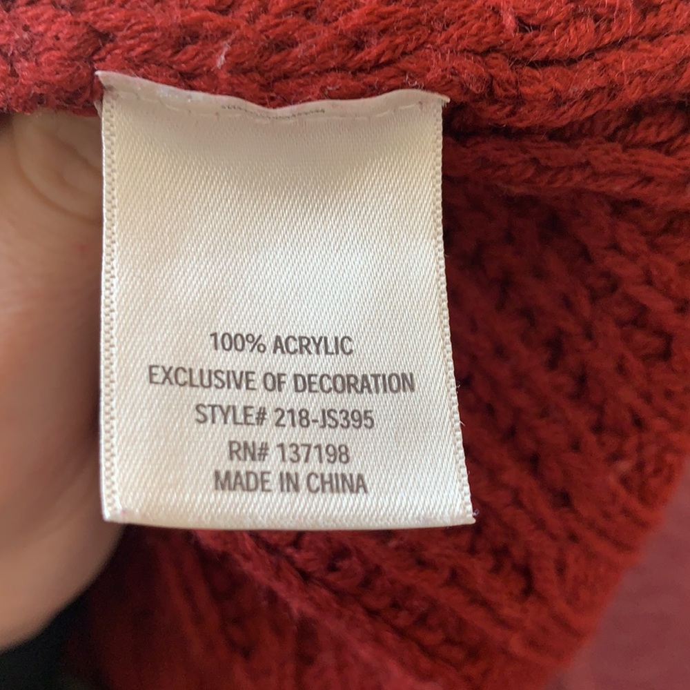 Francescas Dark Red Cable Knit Sweater - Picture 7 of 8